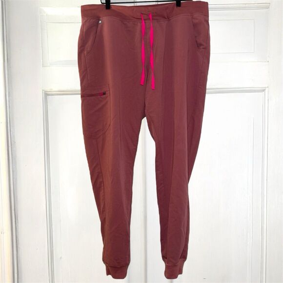 FIGS Scrub Pants Women's XXLT Tall Zamora Jogger Dark Mauve Pink Tech Collection - Picture 4 of 10